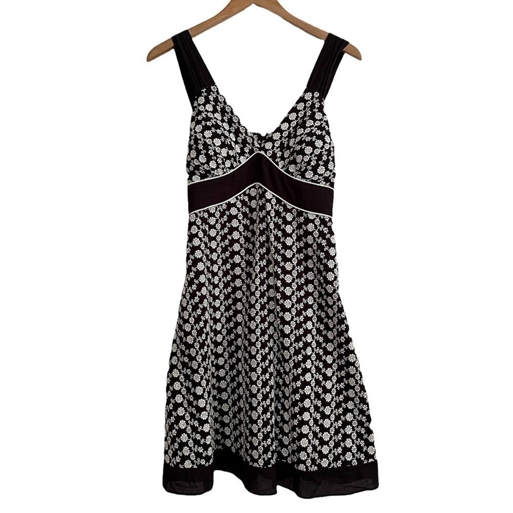R&M Richards Floral Embroidered A-Line Midi Dress